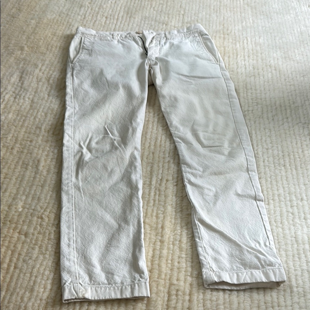 J. Crew White / Cream Chinos "484" Style Straight-Leg Pants Size 30 x 30